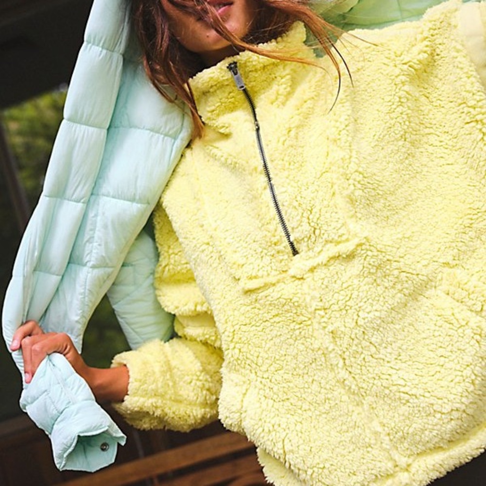 Free People Movement Nantucket Fleece Pullover Jacket Celery Juice Size M